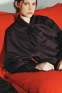 NECKTIE POPLIN SHIRT