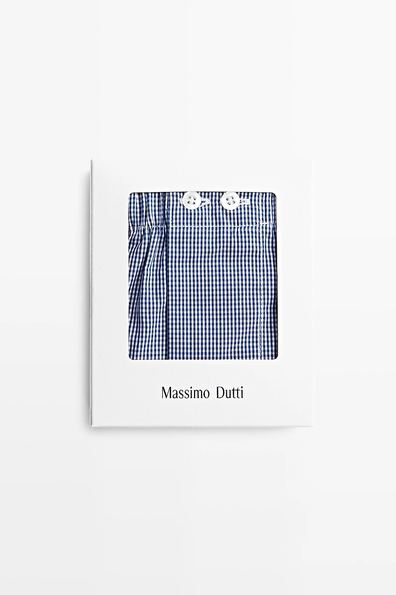 100% cotton micro-check boxers