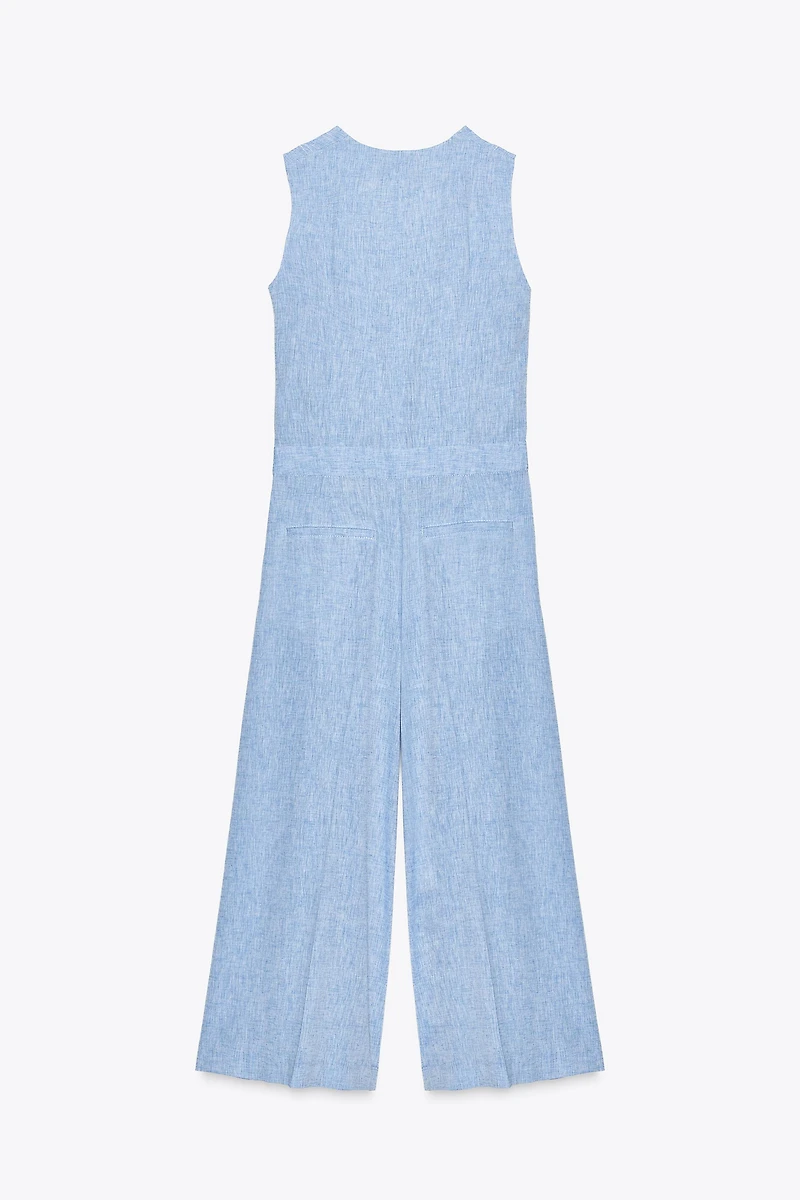 LINEN VEST JUMPSUIT