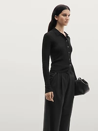 Cotton blend knit cardigan