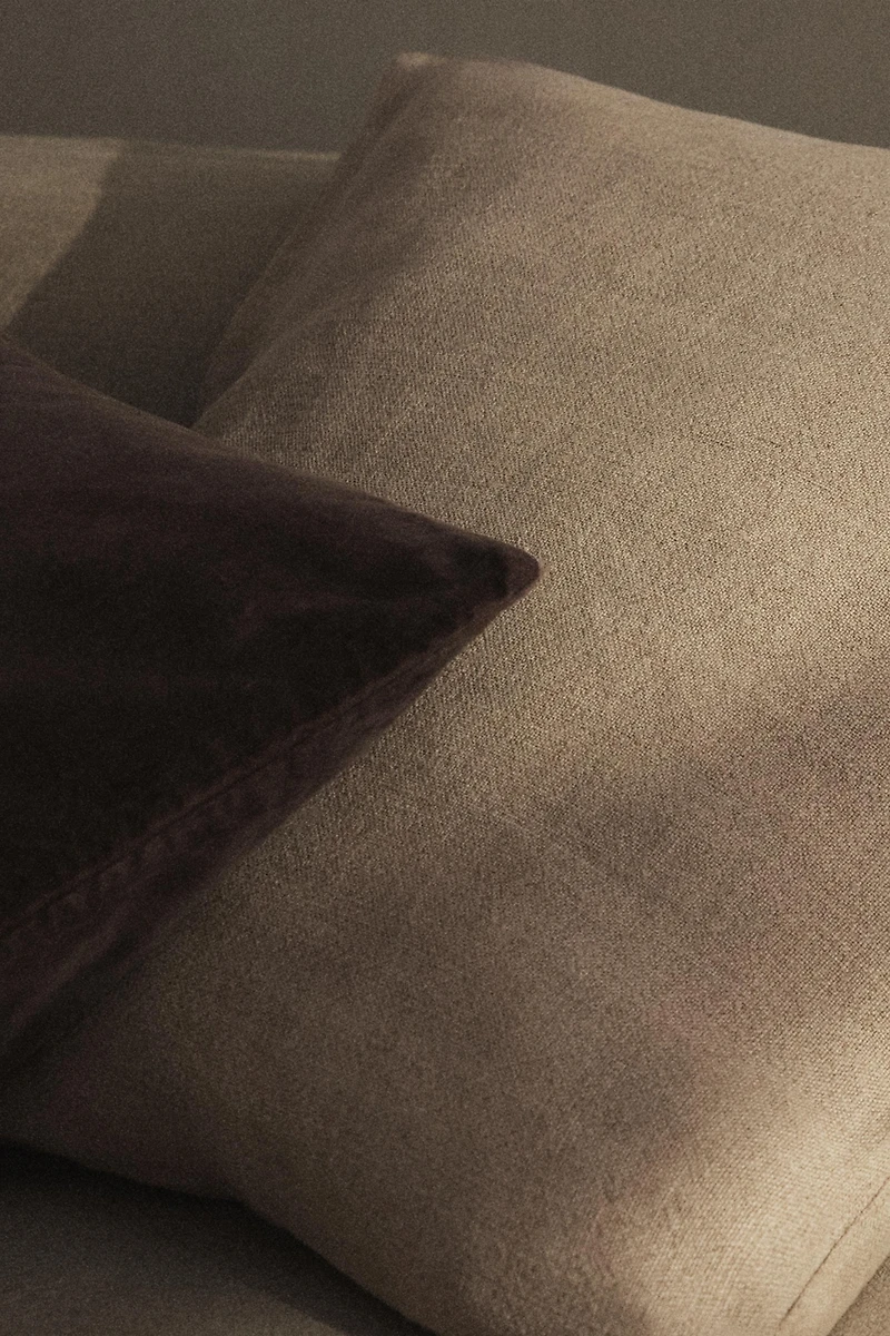 PLAIN FADED LINEN BEDSPREAD CUSHION COVER