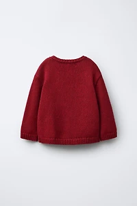 1-6 YEARS/ KNIT JUMPER WITH EMBROIDERED BUNNY WOOL