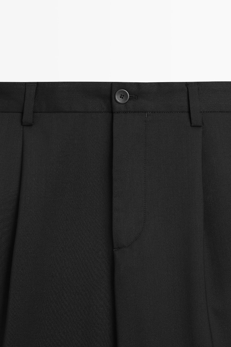 wool blend cool darted pants