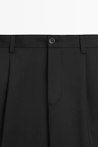 wool blend cool darted pants