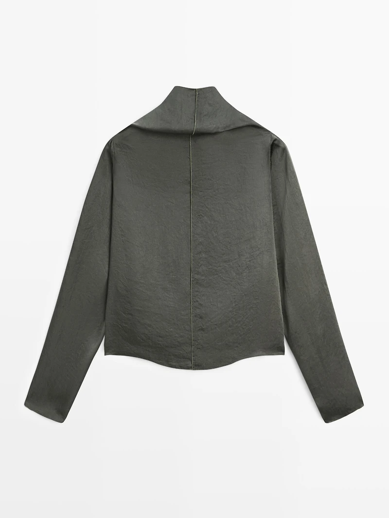 Blouse courte fluide satinée - STUDIO