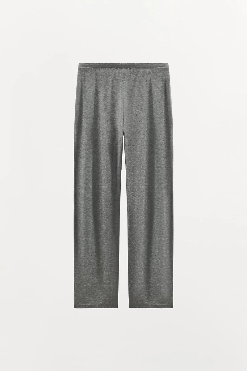 LYOCELL BLEND PANTS WITH BUTTONS
