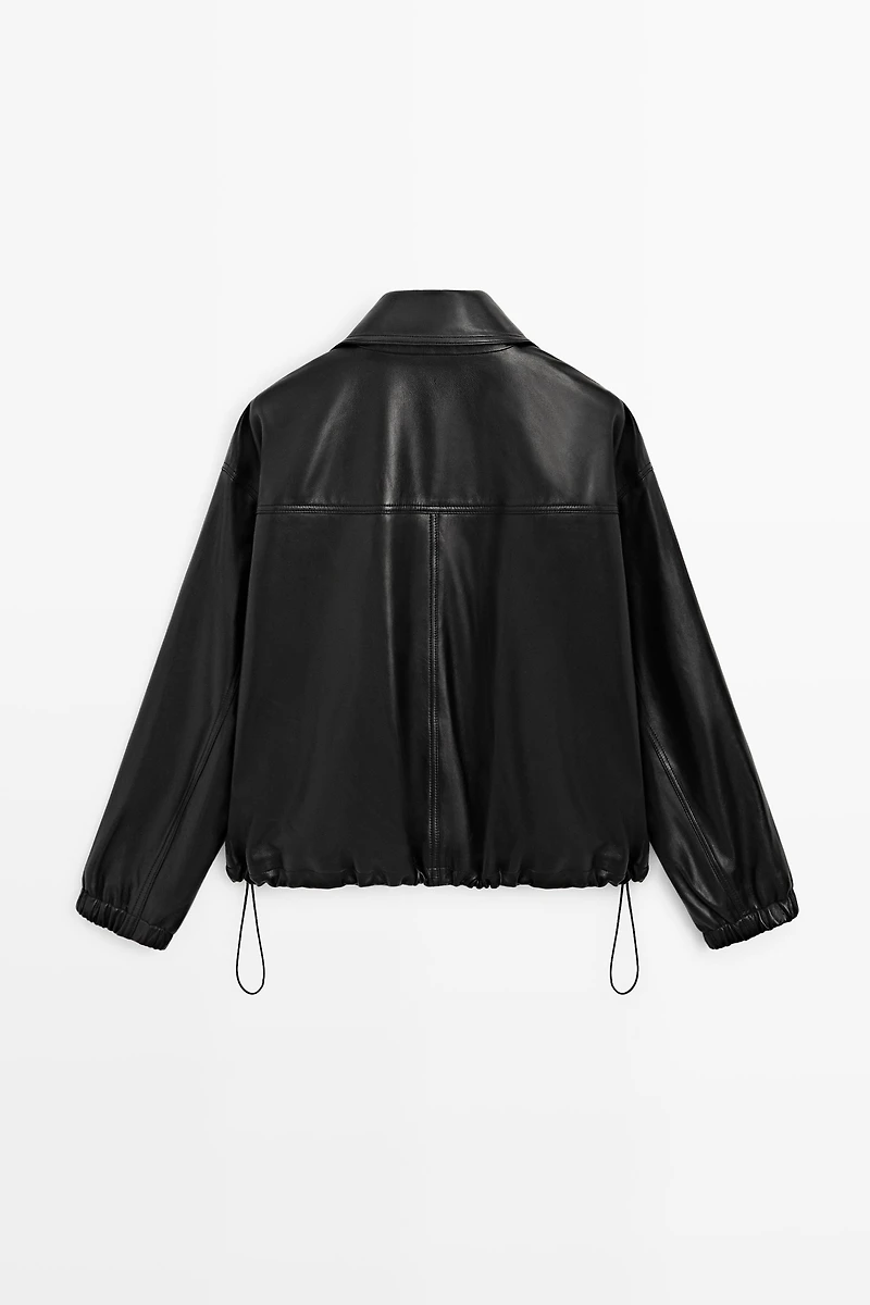 Nappa leather bomber jacket