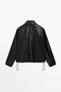 Nappa leather bomber jacket