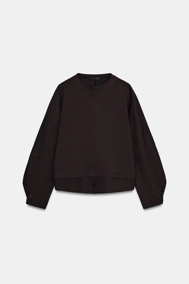 COMBINED POPLIN T-SHIRT