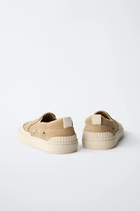 TENNIS OU BASKET FLEURS CUIR