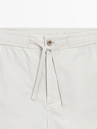 Jogger-fit poplin Bermuda shorts