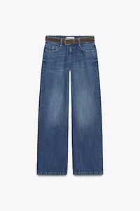 Z1975 WIDE LEG LOW RISE BELT JEANS