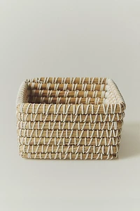 CONTRASTING RECTANGULAR BASKET