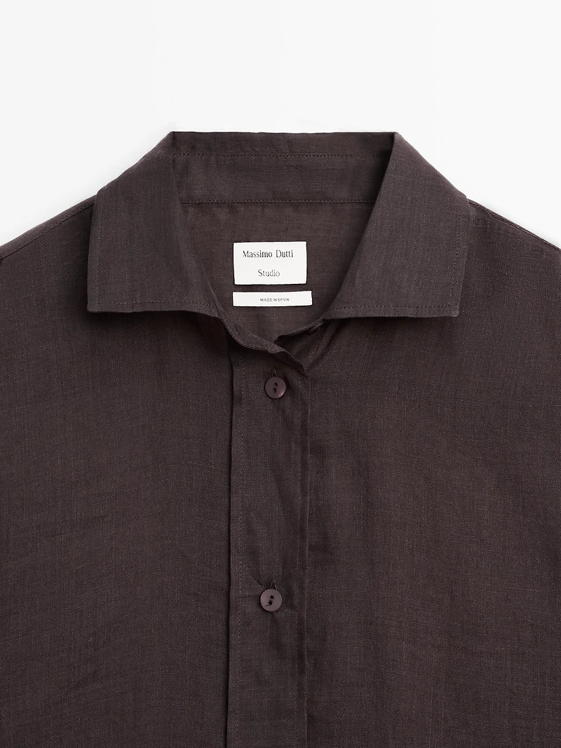 100% ramie long shirt - STUDIO