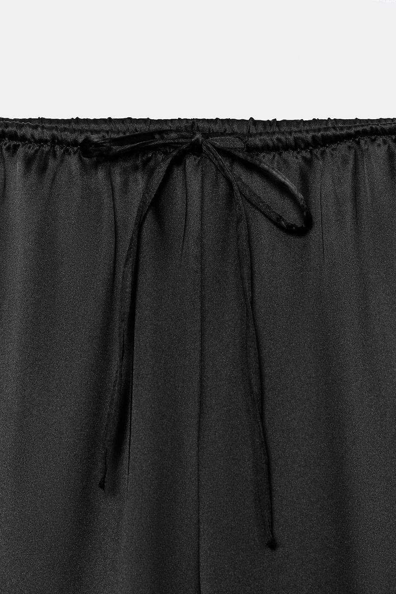 DRAWSTRING SATIN PANTS