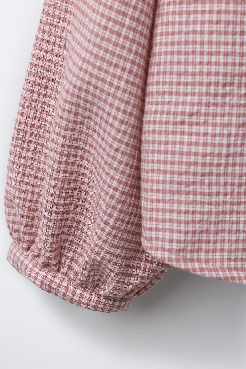 DOUBLE PETER PAN COLLAR PLAID SHIRT BENSIMON ® X ZARA