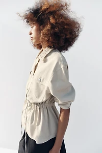 CROCHET LAPEL SAFARI JACKET
