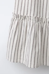 STRIPED TIERED MIDI SKIRT