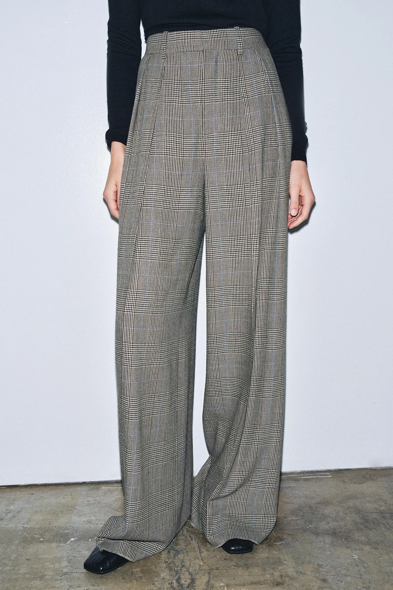 PANTALON À CARREAUX PINCES ZW COLLECTION