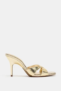 LAMINATED SLINGBACK HEEL SANDALS