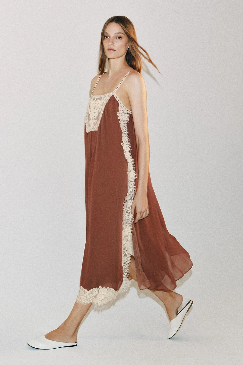 ZW COLLECTION LACE STRAP DRESS