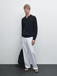 Pull polo manches longues