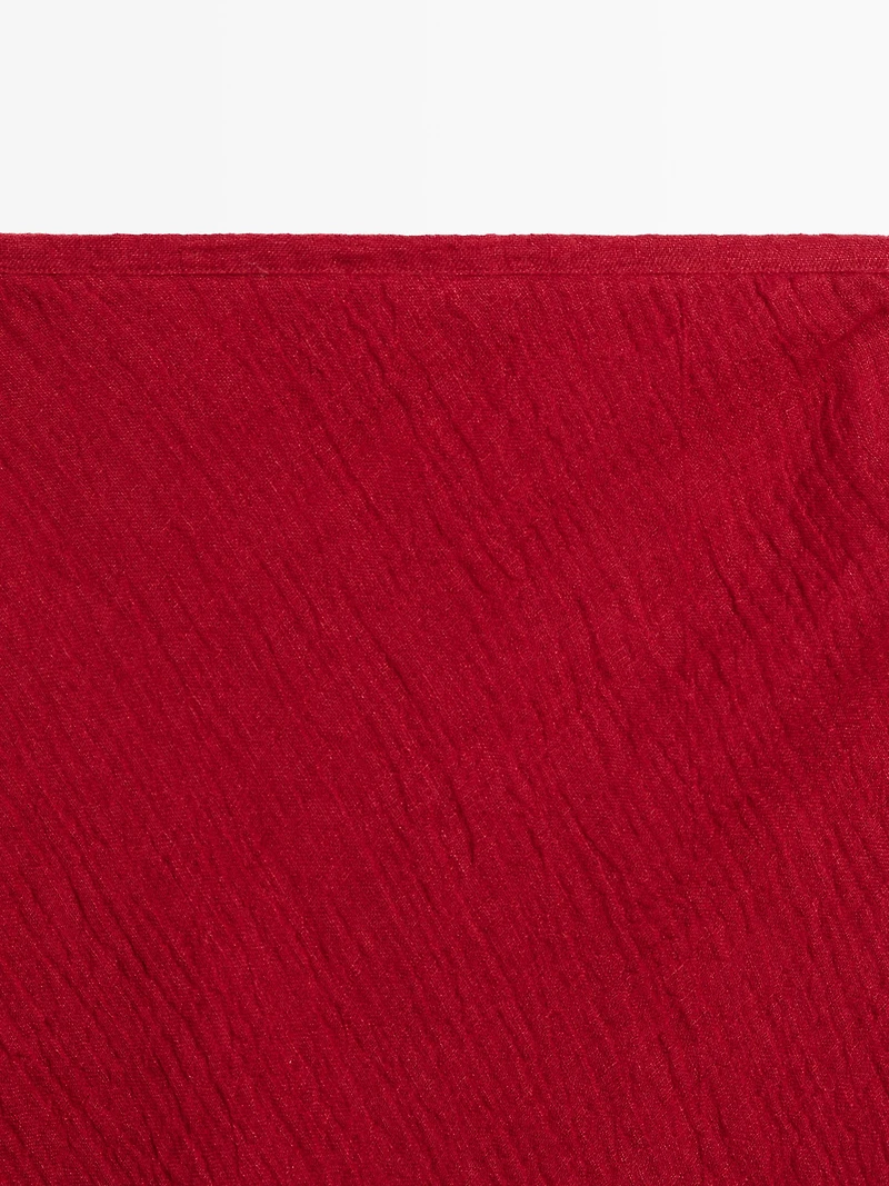 100% linen flounce midi skirt