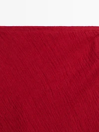 100% linen flounce midi skirt