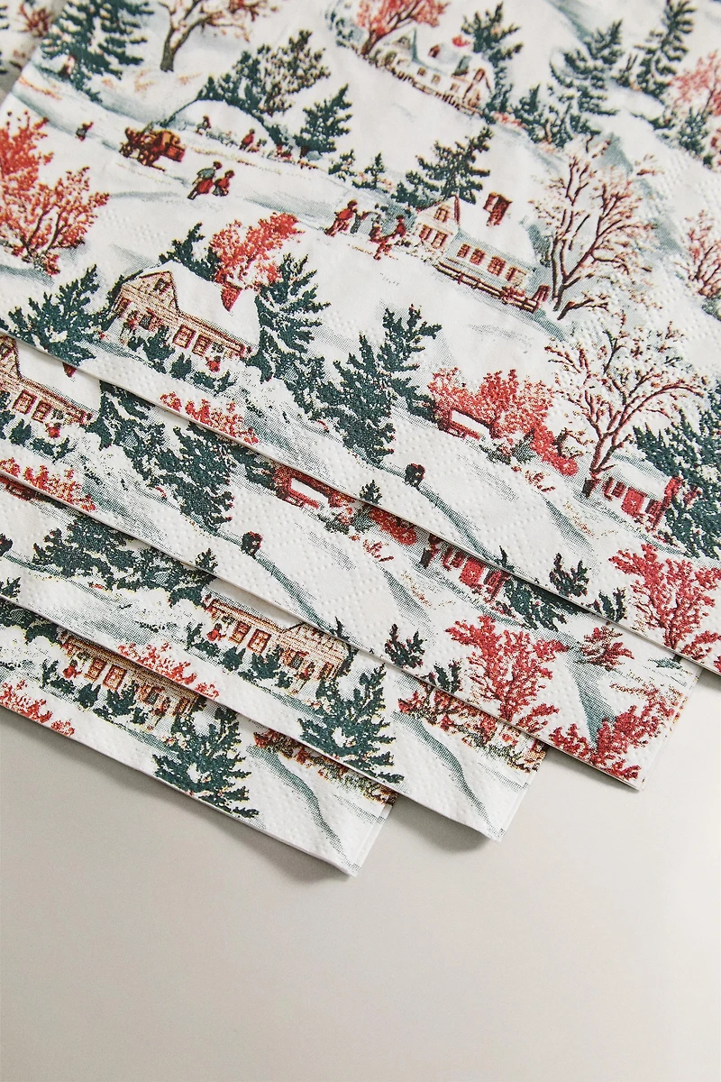 SET OF CHRISTMAS VILLAGE PAPER NAPKINS (SET OF 20)