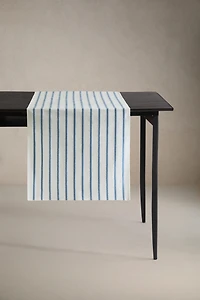 EMBROIDERED STRIPE TABLE RUNNER