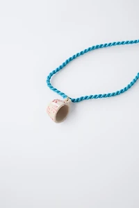 CERAMIC CUP CORD NECKLACE