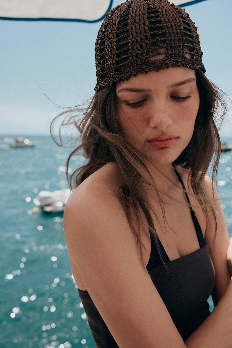 BEADED CROCHET SKULLCAP