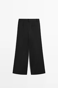Flowing cropped wide-leg pants