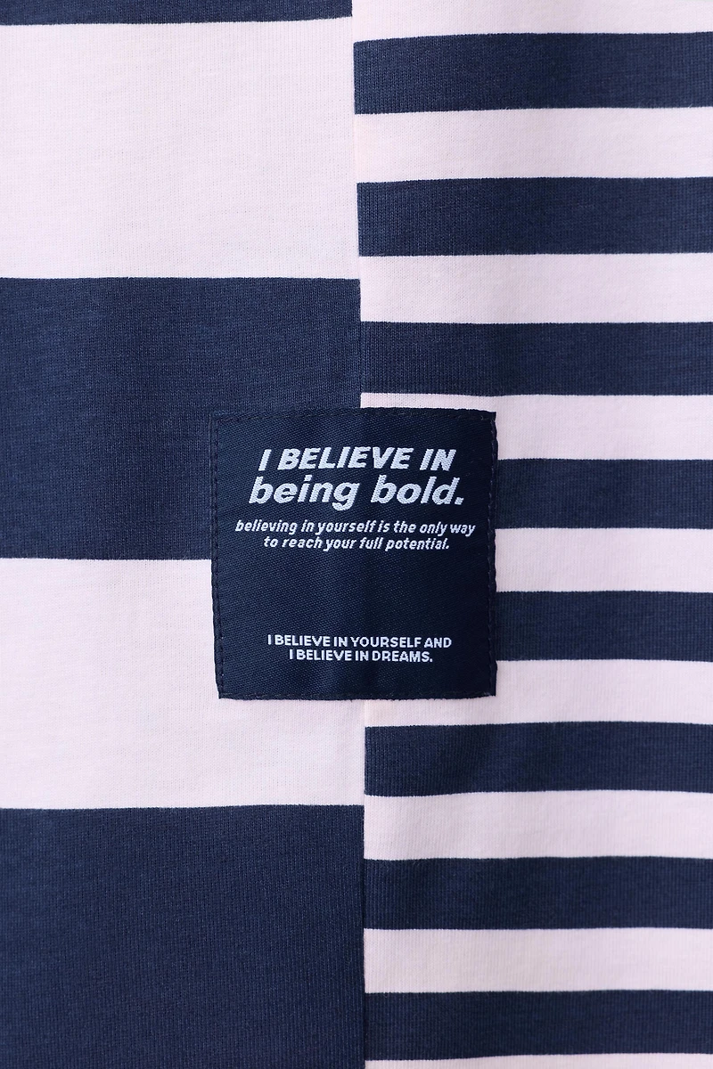 STRIPED TEXT T-SHIRT