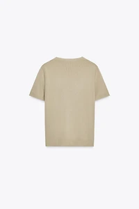 SHORT SLEEVE BASIC KNIT TOP