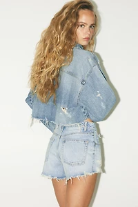 SHORT EN DENIM TRF COURBÉ TAILLE HAUTE