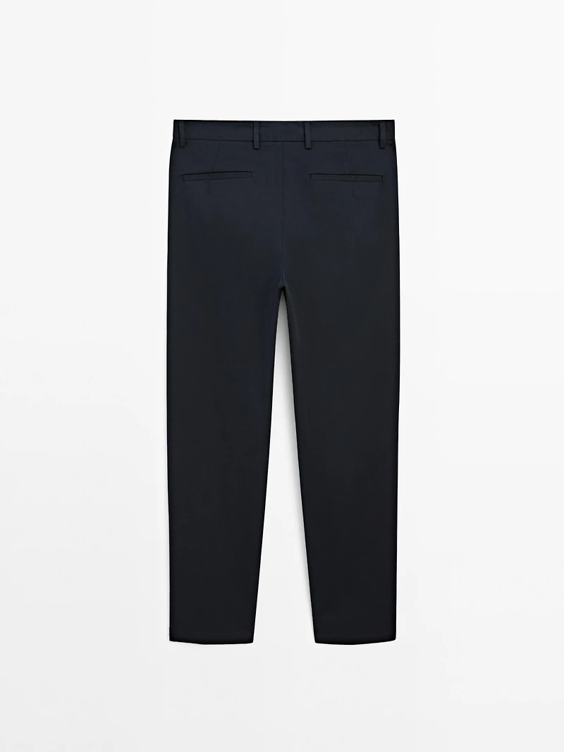 Pantalon tapered fit en coton mélang