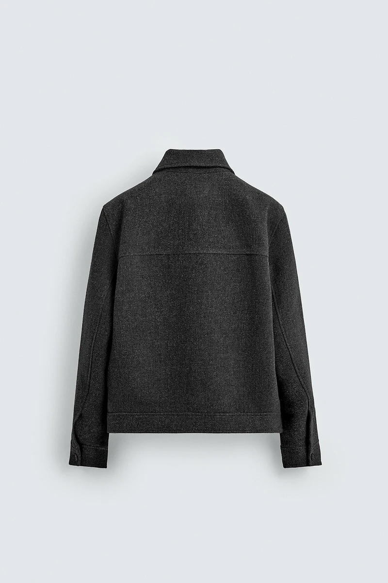 ZIP-UP WOOL EFFECT JACKET