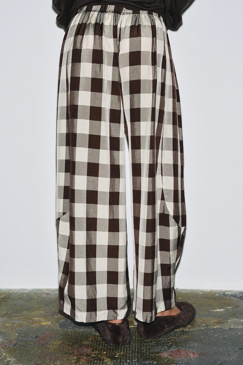 ZW COLLECTION GINGHAM PLAID PANTS