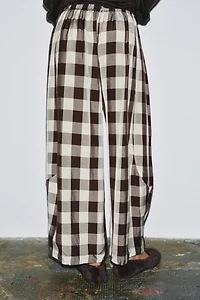 ZW COLLECTION GINGHAM PLAID PANTS