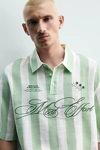PRINTED GRAPHIC BOXY FIT POLO SHIRT