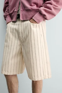 PINSTRIPE BAGGY FIT SHORTS
