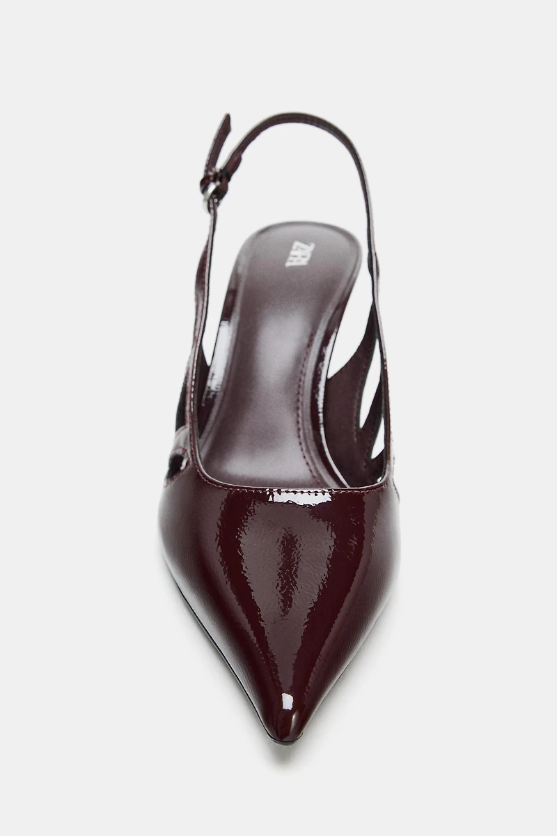 PATENT EFFECT HEELED SHOES