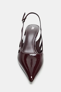 PATENT EFFECT HEELED SHOES