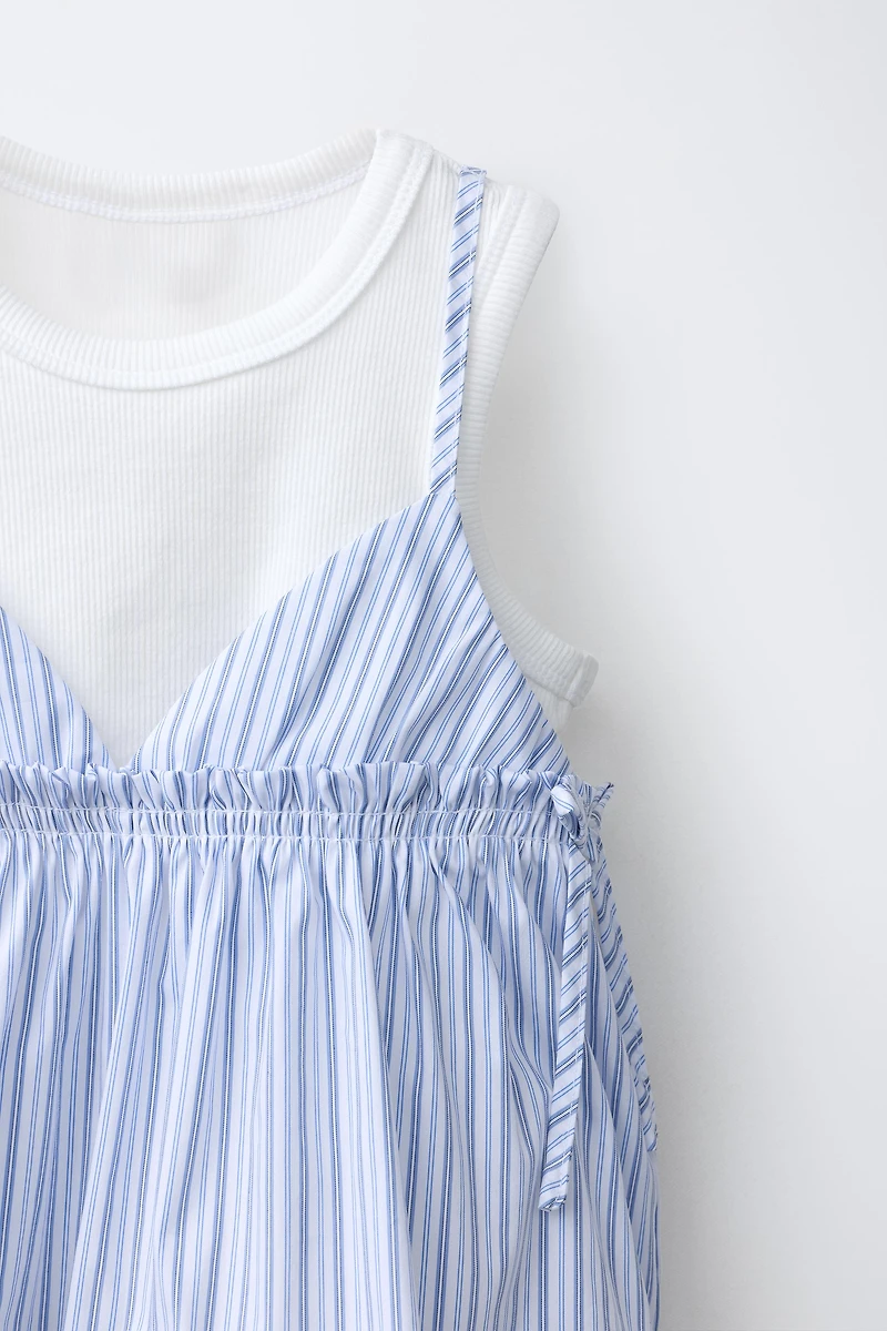 STRIPED TOP WITH RIB T-SHIRT