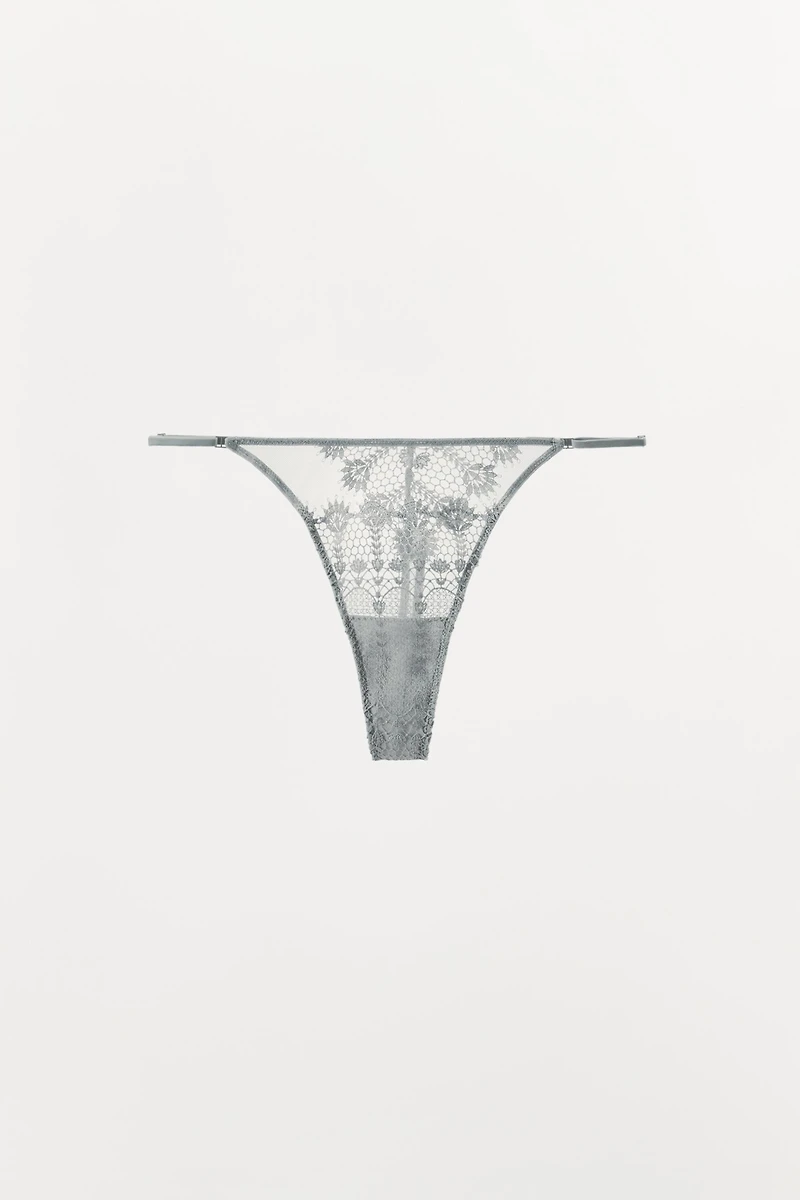 GUIPURE LACE THONG
