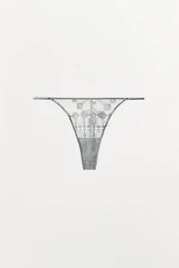 GUIPURE LACE THONG