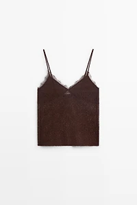 Strappy lace detail top
