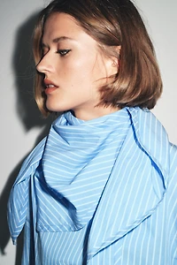 ZW COLLECTION STRIPED MULTI-POSITION SCARF SHIRT