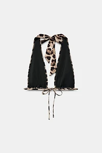 ANIMAL PRINT TRIANGLE BIKINI TOP